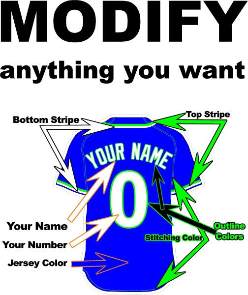 Custom Baseball Jersey Graphic Decal - Custom Sizes (Personalized