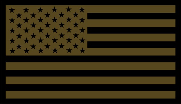 Dark Earth Tan American Flag Decal Sticker