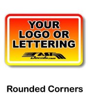 Rounded corner custom decal quote