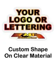 Custom shaped stickers on clear background