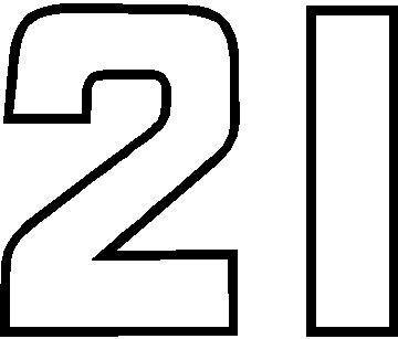 21b race number outline decal sticker