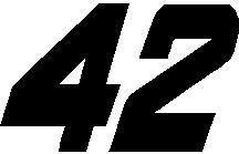 42 RACE NUMBER DECAL / STICKER SOLID