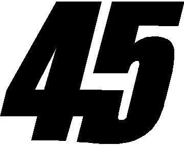 45 RACE NUMBER DECAL / STICKER SOLID