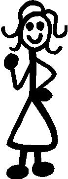 Stick Figure Family Decals :: Girl Stick Figure Decal / Sticker 01