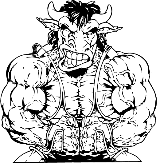 Weightlifting Buffalo Mascot Decal / Sticker