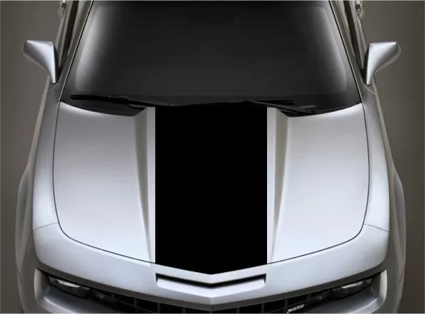 Black reflective racing stripes 