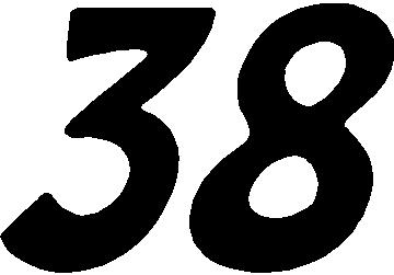 38 Race Number Dawncastle Font Decal   Sticker