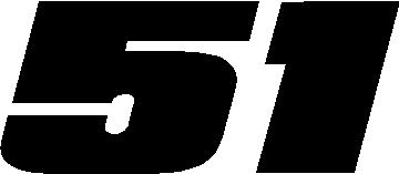 NASCAR Decals :: 51 Race Number Paladoma Font Decal / Sticker