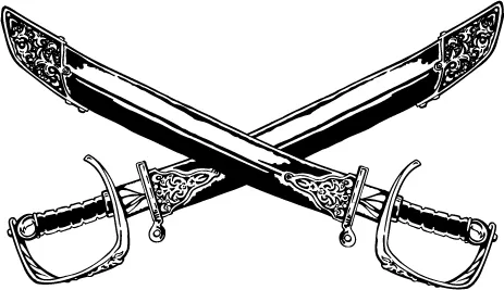 Two Crossed Swords Sticker