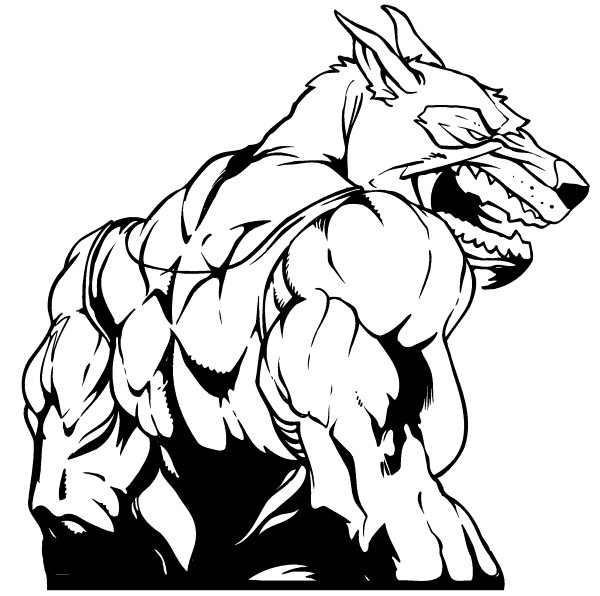 Wolves Wrestling Mascot Decal / Sticker