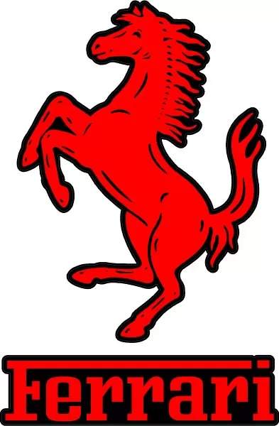 Ferrari Horse and Lettering Decal / Sticker