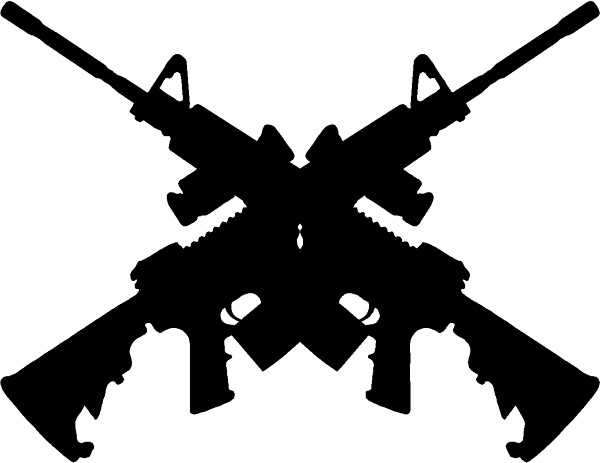 Gun Decals :: M-4 Guns Crossed Decal / Sticker
