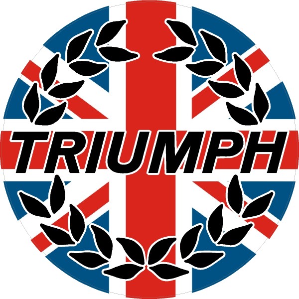 Triumph Wreath With British Flag Decal Sticker 06 