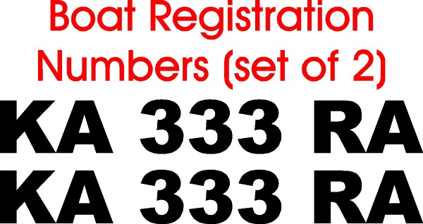 Stiffie Classic CL05 Boat PWC ID Number Decal Alphanumeric Registration Stickers