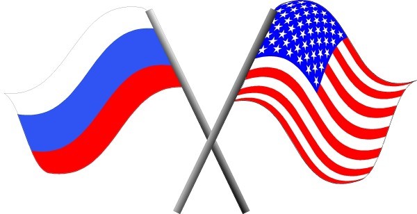 RUSSIAN AMERICAN FLAG DECAL / STICKER