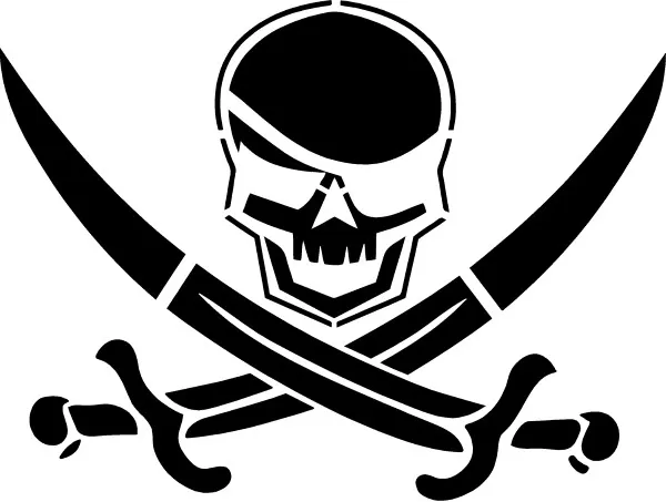 Pirate Skull Crossed Swords Vinyl Decal Sticker