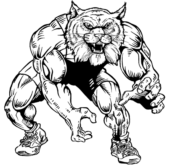 WRESTLING WILDCATS MASCOT DECAL/STICKER 2