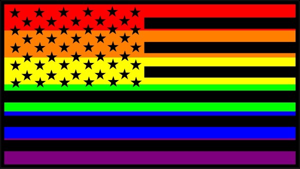 Rainbow American Flag Decal Sticker 25 8161