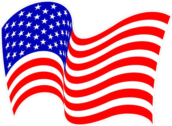 WAVING AMERICAN FLAG DECAL / STICKER 29