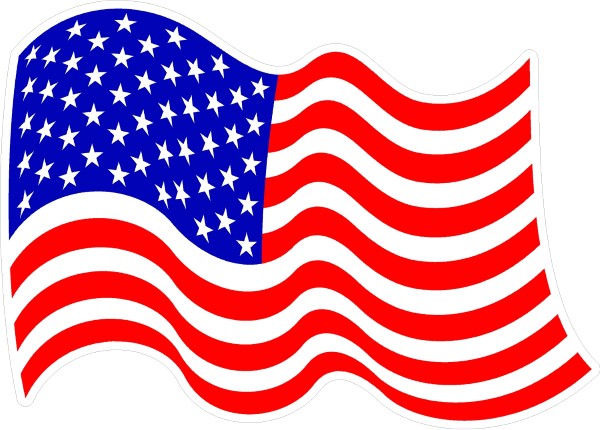 WAVING AMERICAN FLAG DECAL / STICKER 31