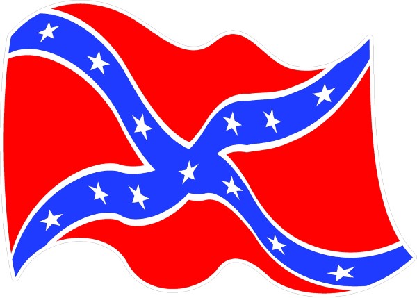 WAVING REBEL CONFEDERATE FLAG DECAL STICKER 35   Confederateflag35 