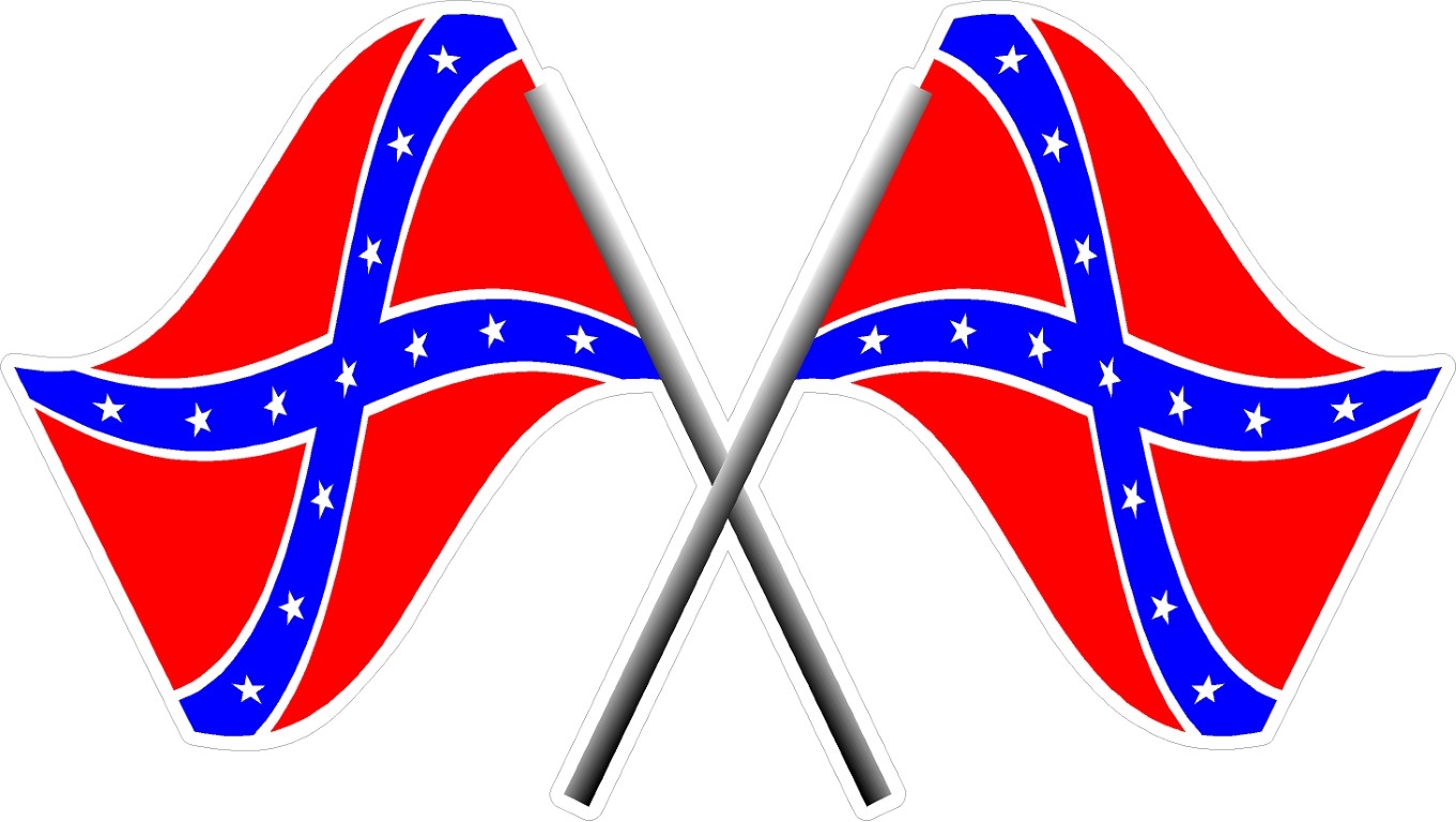 CROSSED CONFEDERATE FLAGS DECAL STICKER X2   Confederatex2 FlagFULLCOLOR 