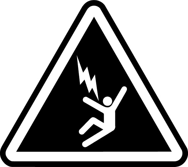 ELECTROCUTION HAZARD SIGN DECAL / STICKER 02