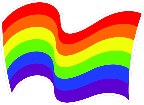 Waving Lgbt Rainbow Flag Decal Sticker 09