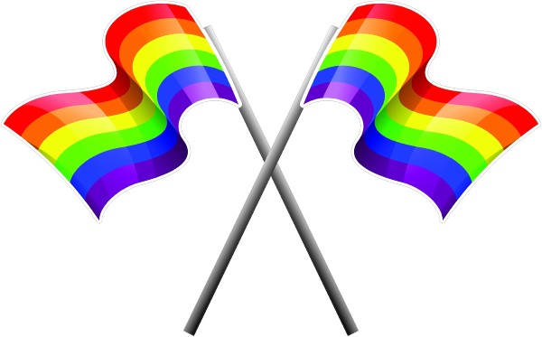 Crossed Lgbt Rainbow Flags Decal Sticker 12 6773