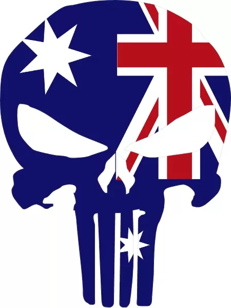 AUSTRALIAN FLAG PUNISHER DECAL / STICKER 02