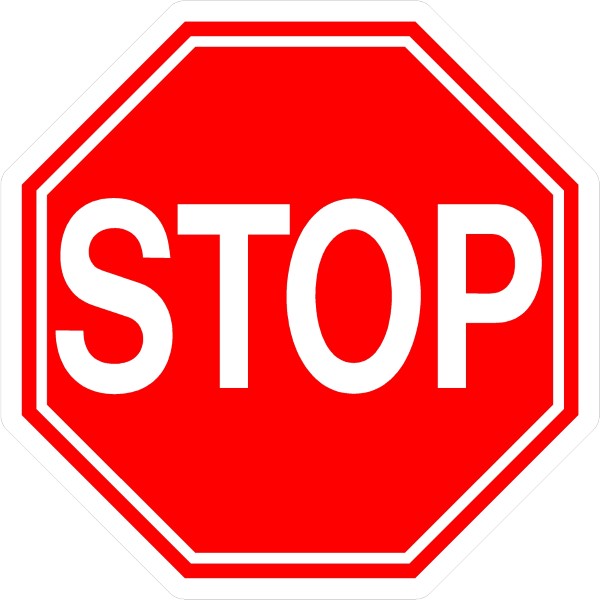 STOP SIGN DECAL / STICKER 01fc