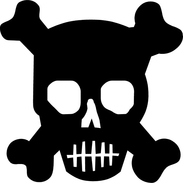 SKULL AND CROSS BONES DECAL / STICKER 10