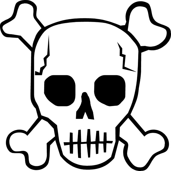 SKULL AND CROSS BONES DECAL / STICKER 11