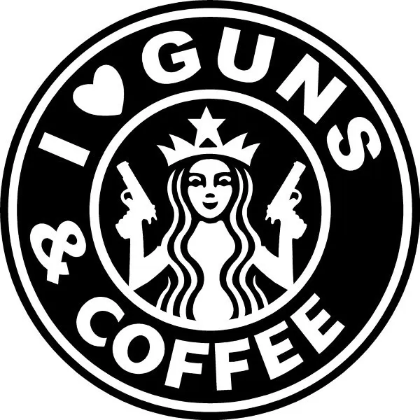 I Love Guns Coffee 1 Vinyl Decal Sticker