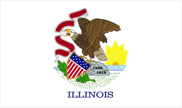 ILLINOIS FLAG DECAL / STICKER 01