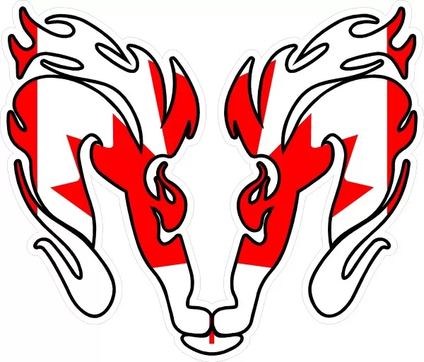 Canadian Flag Ram Decal / Sticker 2701