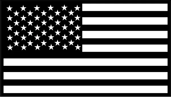 Black and White American Flag Decal / Sticker 54