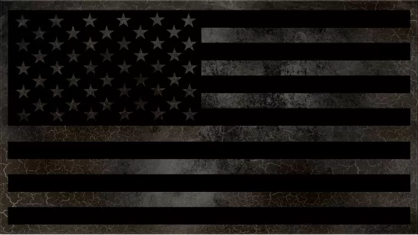 DISTRESSED BLACK AND GRAY AMERICAN FLAG DECAL STICKER 70