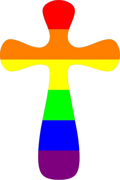 LGBT RAINBOW FLAG CROSS DECAL / STICKER 22