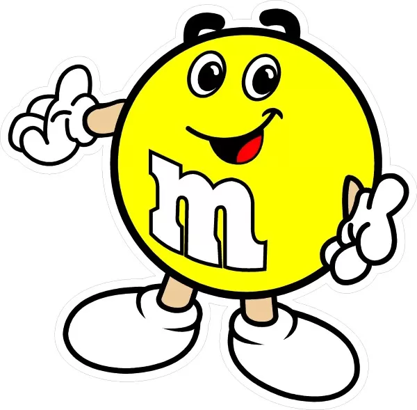 Yellow M&M Sticker - Sticker Graphic - Auto, Wall, Laptop, Cell, Truck  Sticker for Windows, Cars, Trucks