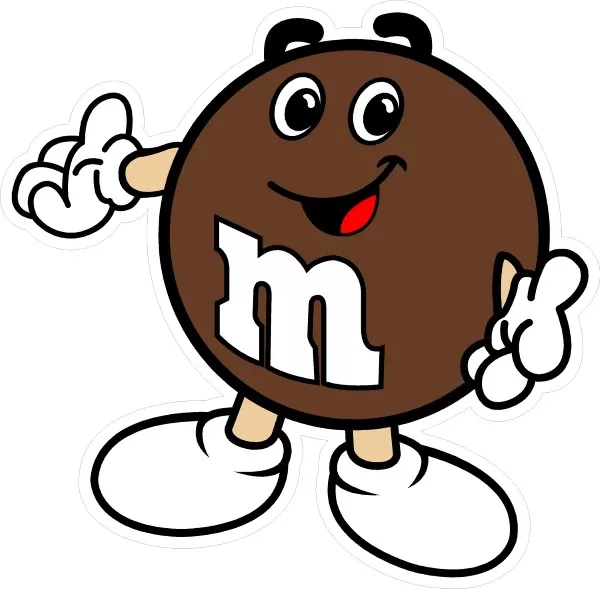 Brown M&M Sticker for Sale by memetrashpepe