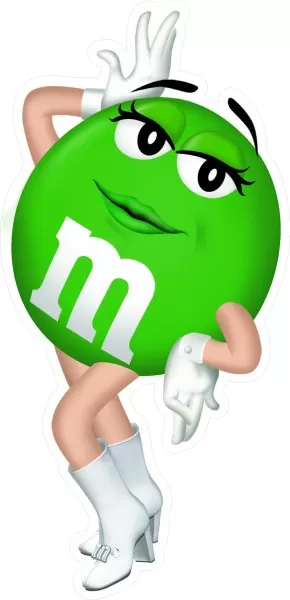 Green M&M character Sticker for Sale by Trasarual