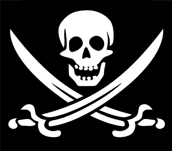 JOLLY ROGER FLAG DECAL / STICKER 07