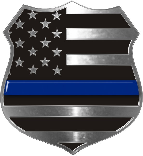 Thin Blue Line Police Badge Decal Sticker 01