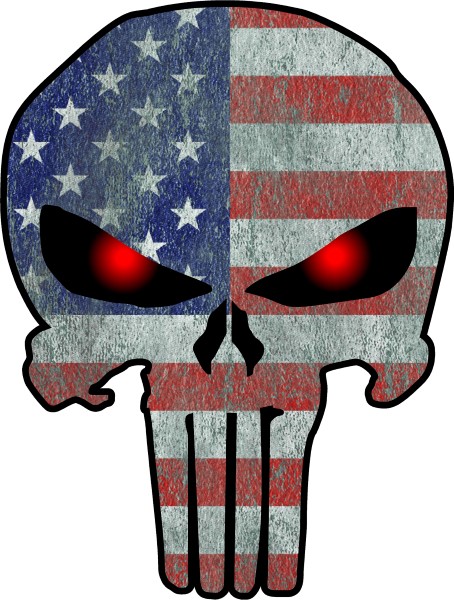 AMERICAN FLAG PUNISHER DECAL / STICKER 70