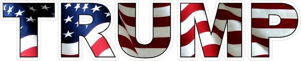 Trump American Flag Decal   Sticker 04