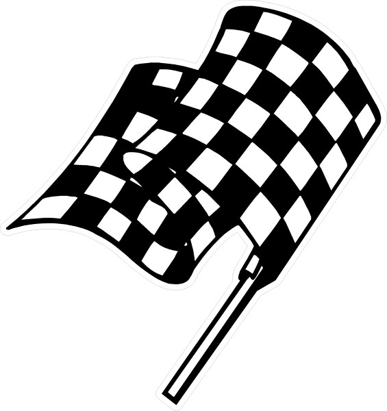 CHECKERED FLAG DECAL / STICKER 110