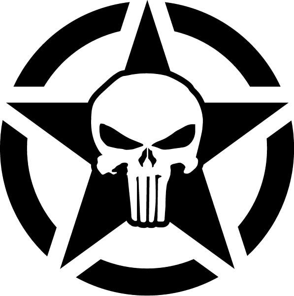 PUNISHER STAR DECAL / STICKER 117