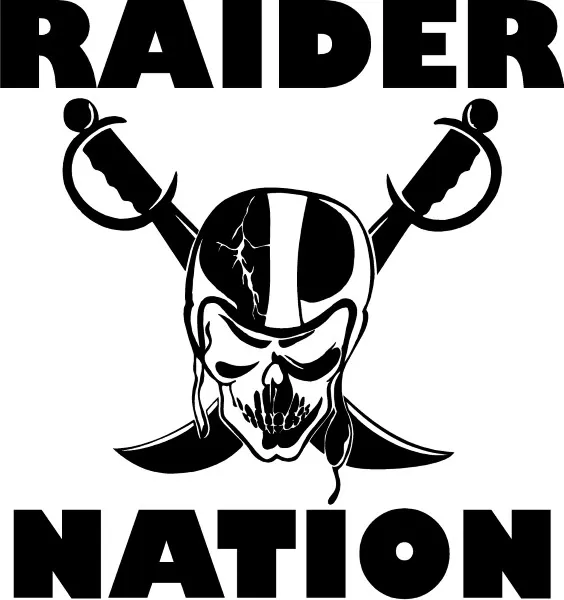 Raiders Window Sticker Vinyl Decal Skull. Perfect for  