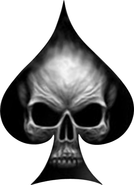 ACE OF SPADES SKULL DECAL / STICKER 02